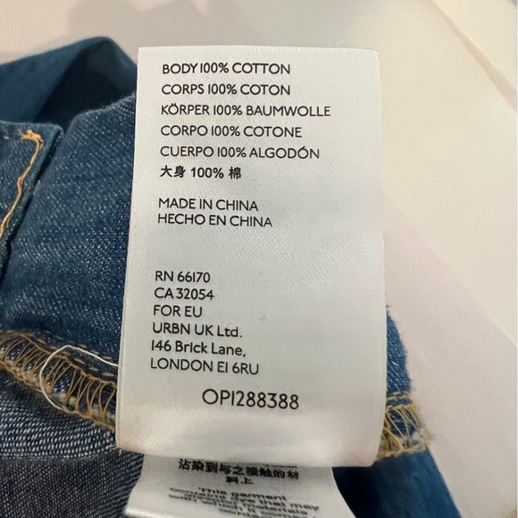 Anthropologie Pilcro Size 26W (3X) Wide-Leg 100% Cotton Denim Jumpsuit Overalls - Picture 15 of 16